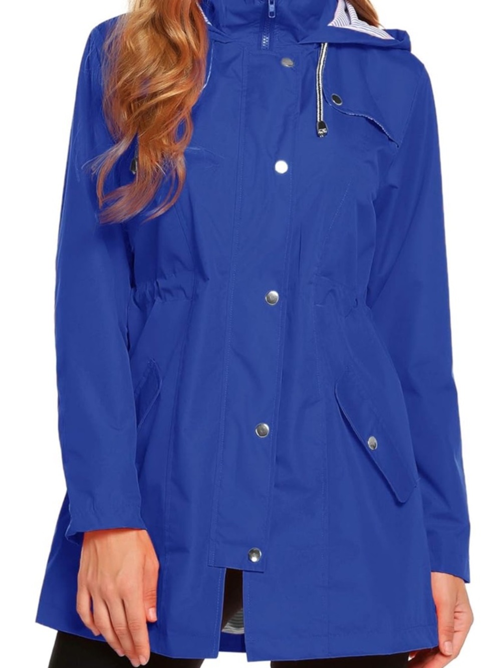 ZHENWEI Womens Lightweight Hooded Waterproof Active Outdoor Rain Jacket Size M